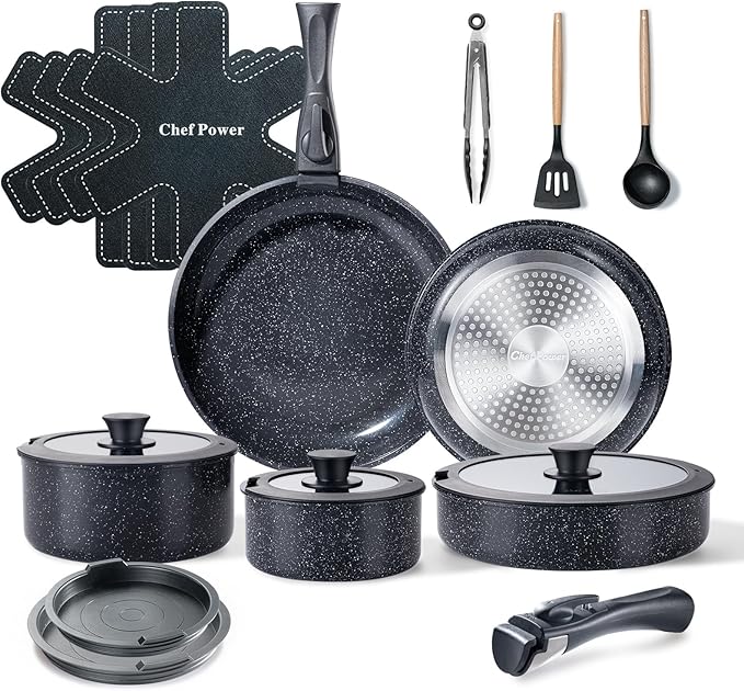 Chef Power Ceramic Nonstick Cookware Set 19 Piece by ChefPower