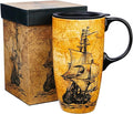 Topadorn Ceramic Travel Mug - 17 Oz Coffee Mug Ceramic Latte Teacup with Color by Topadorn
