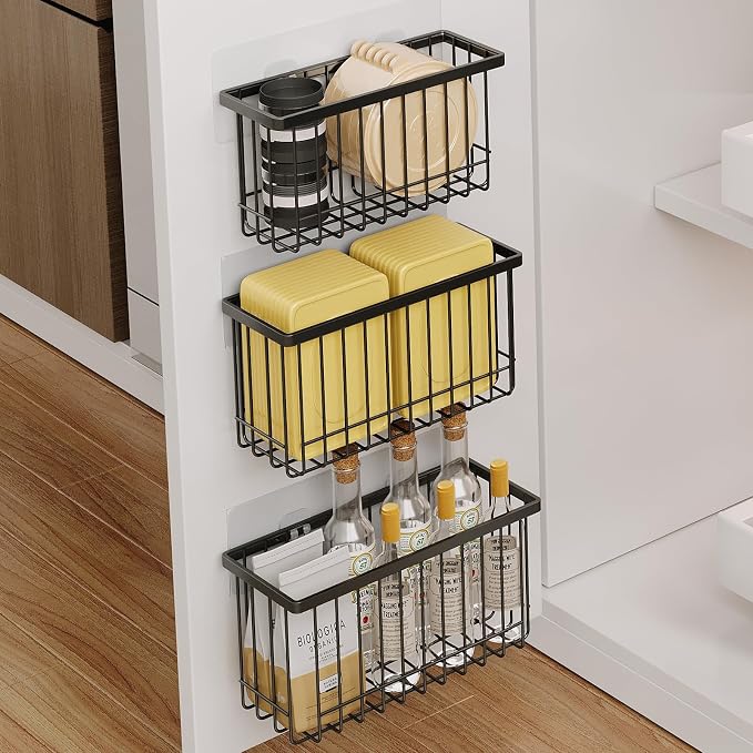 MUSTORN 3 Pack Adhesive Cabinet Door Organizer, Lid Organizers Inside Cabinet by MUSTORN