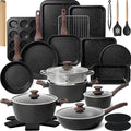 Kikcoin Pots and Pans Set Non Stick 31 Piece Kitchen Nonstick Cooking Cookware by Kikcoin