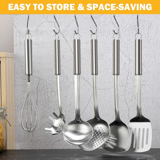 6-Piece Kitchen Cooking Utensils Set, Stainless Steel Kitchen Utensils - Image 7