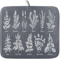 Flower Herbs Dish Drying Mat Wild Plant Dish Rack Mat by Giwawa