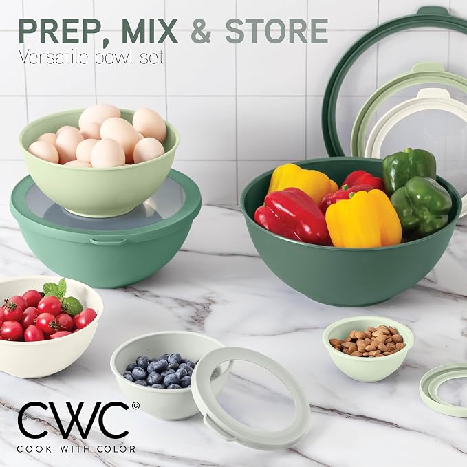 COOK WITH COLOR Mixing Bowls with TPR Lids - Image 2