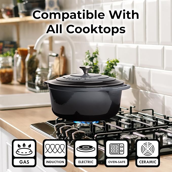 Zulay Kitchen 6 Quart Enameled Cast Iron Dutch Oven Pot - Image 4