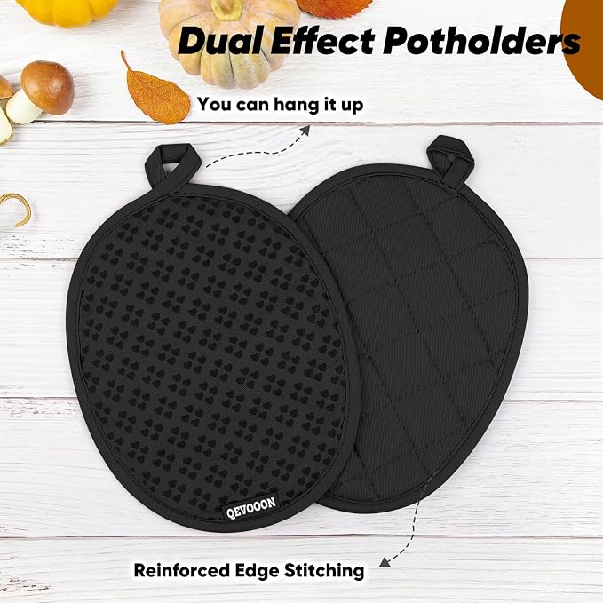 Oven Mitts and Pot Holders 4 Sets, Heat Resistant 500 ℉ Oven Mitt and Pot Holder - Image 4