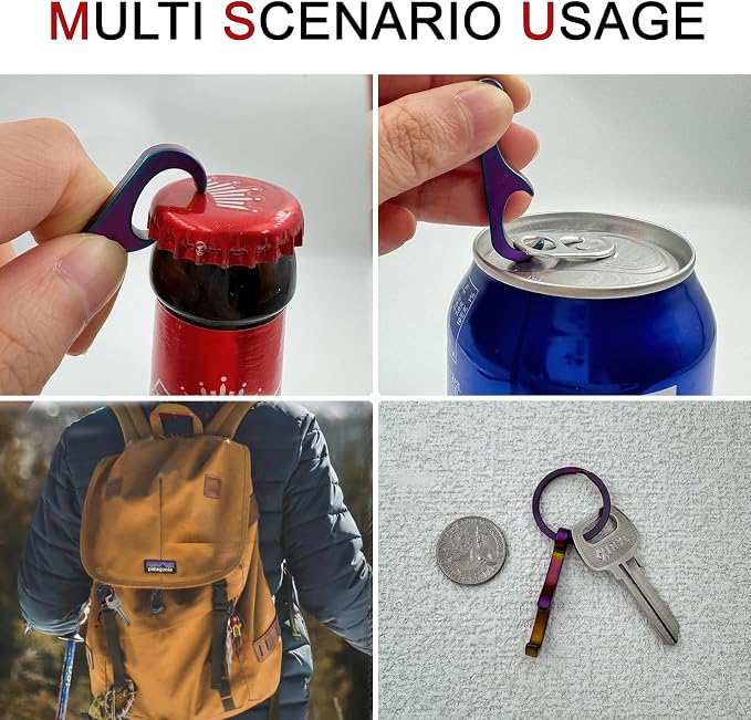 Titanium Bottle Opener, Small Keychain Beer Bottle Opener Can Opener - Image 6