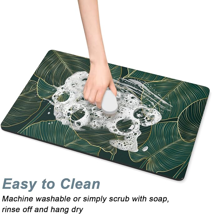 Rnivvi Coffee Mat, Hide Stain Rubber Backed Absorbent Dish Drying Pad - Image 5