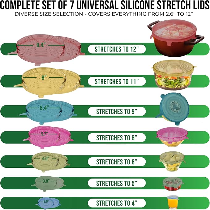 Reusable Silicone Stretch Lids for Food Storage in Fridge - Image 2