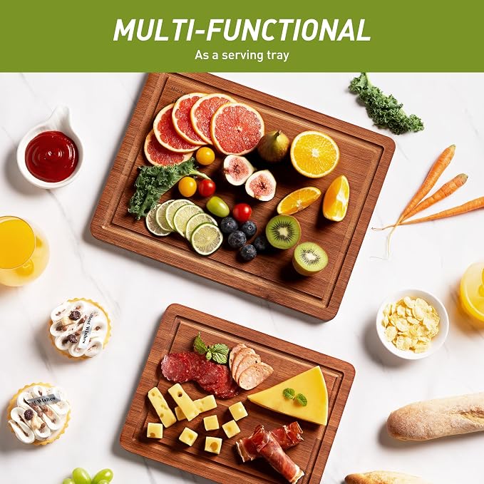 Bamboo Cutting Board Set Non Slip Feet Over Sink Gifts Best Mama Mommy Bonus - Image 6