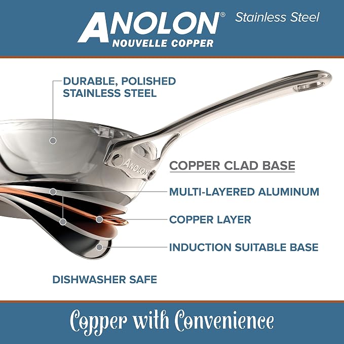 Anolon Nouvelle Stainless Steel Sauce Pan/Saucepan - Image 5