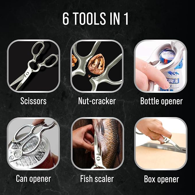 Kitchen Scissors for Food | Professional Chef Endorsed | Kitchen Shears Heavy - Image 3