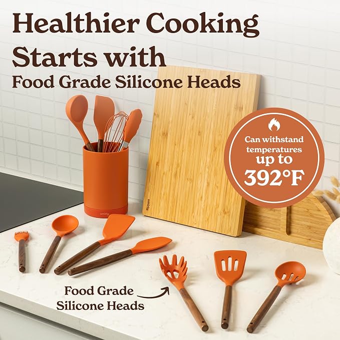 Silicone Kitchen Utensils Set & Holder: Cooking Utensils Set - Image 4