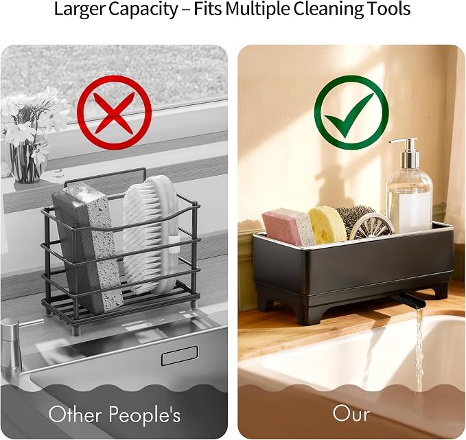 MOUKABAL Sponge Holder for Kitchen Sink – Rustproof Stainless Steel, 360° - Image 4