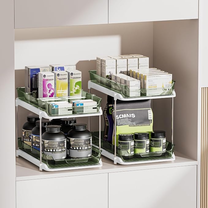 Delamu 2-Tier Multi-Purpose Bathroom Under Sink Organizers and Storage - Image 4
