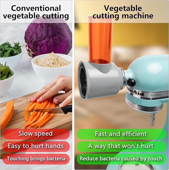 Slicer Shredder Attachment for Kitchenaid Stand Mixer, Cheese Grater Attachment - Image 5