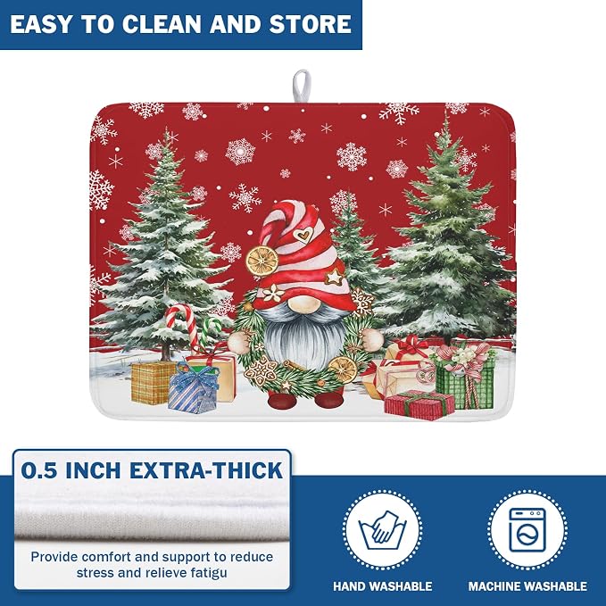 Christmas Dish Drying Mat for Kitchen Counter, Merry Christmas Dish Drying Mat - Image 5