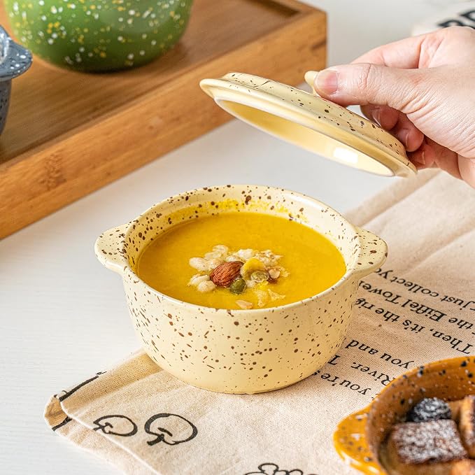 4-Piece 10 Oz Mini Ceramic Cocotte Set - Image 2