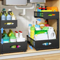 Under Sink Organizer, 2 Pack 2 Tier Pull Out Under Cabinet Organizer Shelf by PXRACK