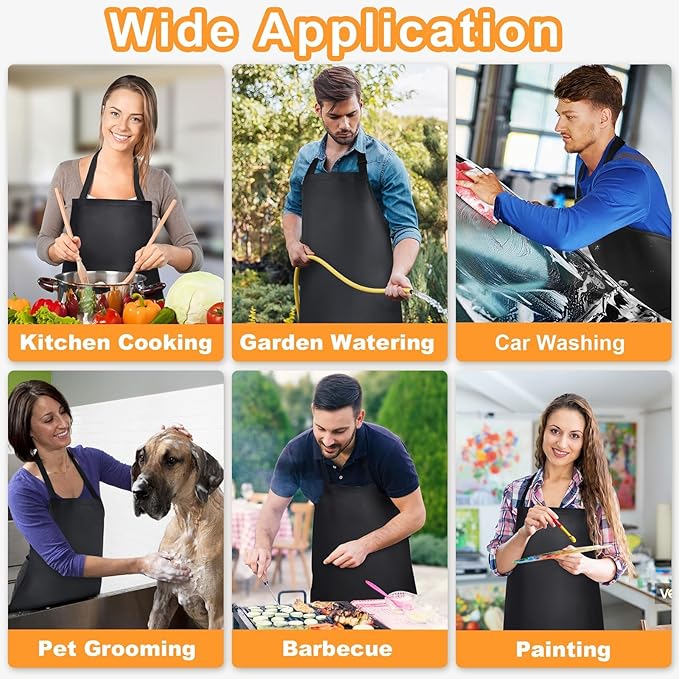 Gotega Waterproof Rubber Vinyl Apron Adjustable Dishwasher Apron - Image 5
