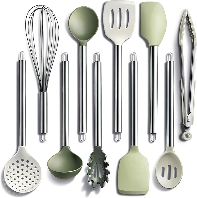 COOK WITH COLOR Silicone Cooking Utensils, Kitchen Utensil Set, Cooking Utensils by CookwithColor