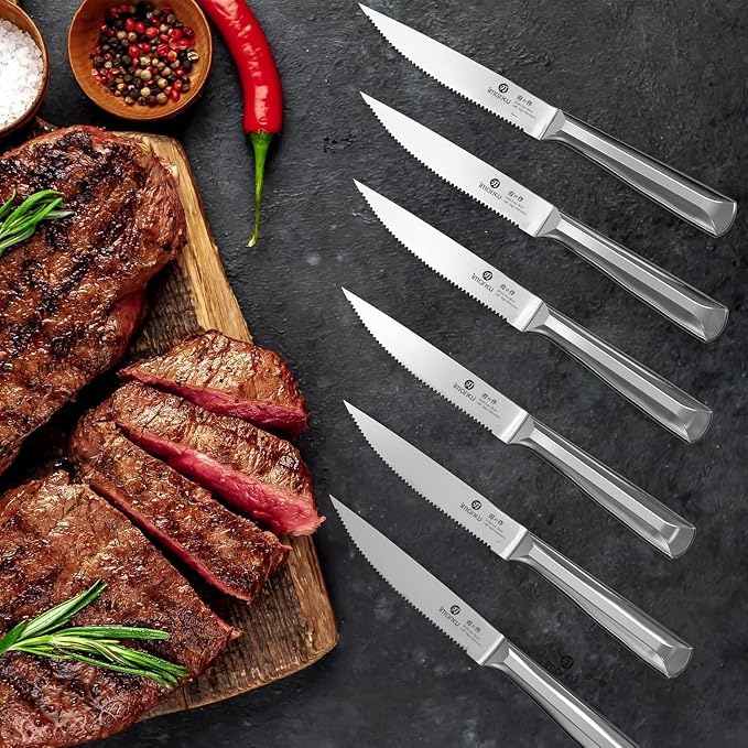 imarku Knife Set, High Carbon Stainless Steel Kitchen Knives, Non-Slip - Image 5