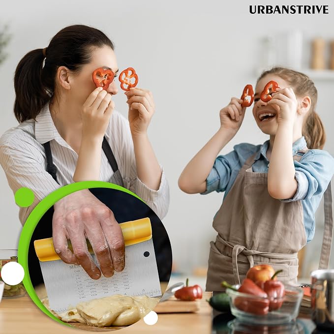 Urbanstrive Bench Scraper for Baking, Stainless Steel Dough Cutter and Scraper - Image 7