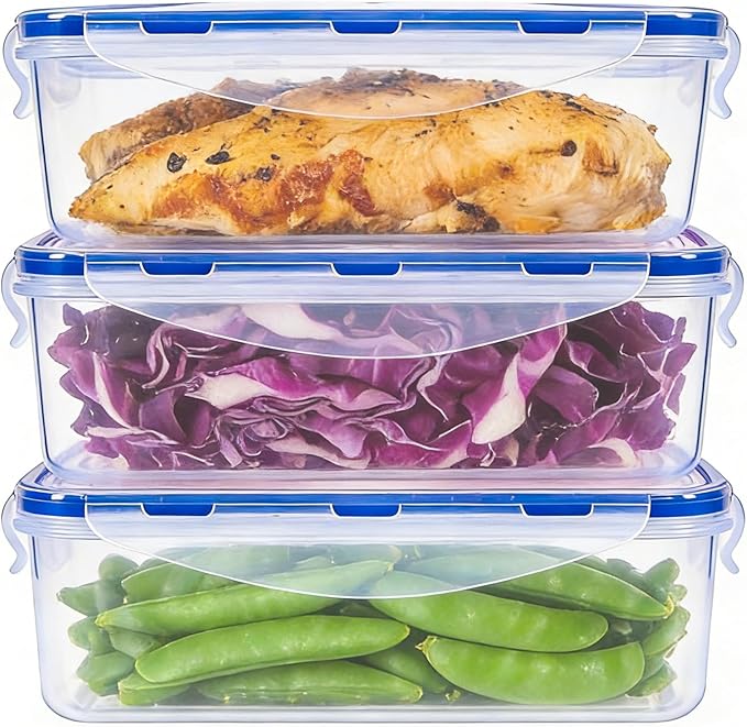 KIGI Food Storage Containers, 4 Sided Locking Lids, Leak-Proof & Stackable - Image 6