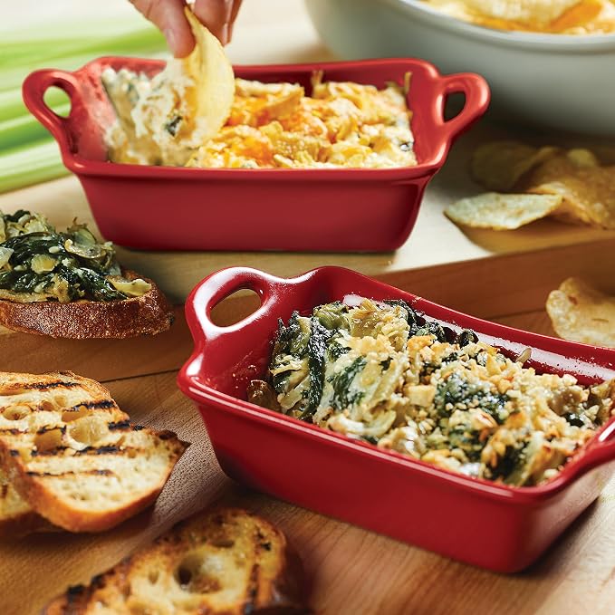 Rachael Ray Solid Glaze Ceramics Au Gratin Bakeware/Baker Set, Rectangular - Image 8