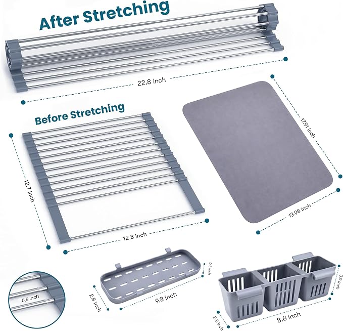 Havenity™ Expandable Roll Up Dish Drying Rack - Image 2