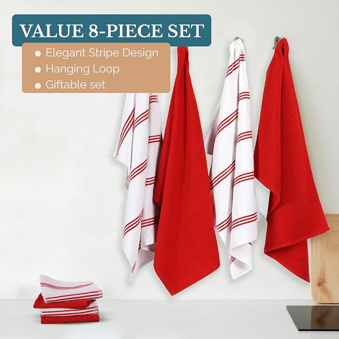 Casa Platino Dish Towels for Kitchen Drying Kitchen Towels – 8 Pc Durable - Image 5