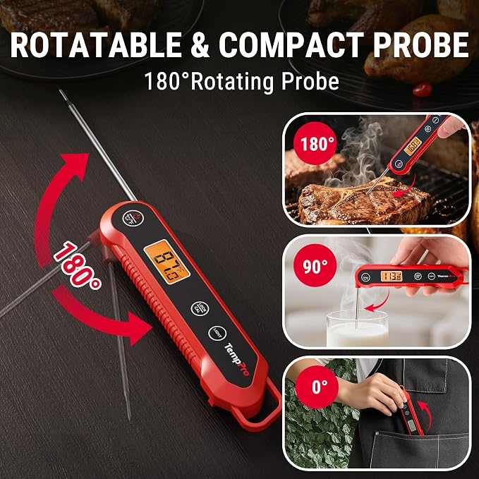 TempPro 1 Second Instant Read Digital Meat Thermometer, ±0.9°F Accuracy - Image 8