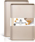 HONGBAKE 2 Pack Jelly Roll Pan 15x10, Commercial Cookie Sheets by HONGBAKE