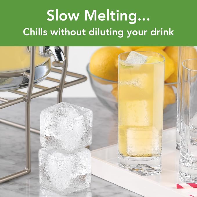 Tovolo Large Square Ice Cube Mold Colossal 2 Inch Cubes Pack of 2, Huge Ice - Image 2
