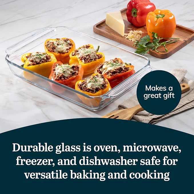 Libbey Baker’s Premium 5 Piece Glass Baking Dish Set, Stackable Casserole Dish - Image 5