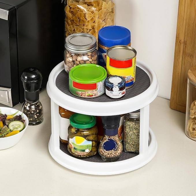 2 Pack, 2 Tier 10" Turntable Lazy Susan Spice Organizer - Image 5