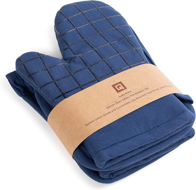 Oven Mitts and Pot Holders Set for Kitchen | 4 Pc Set| Heat Resistant Up to - Image 9