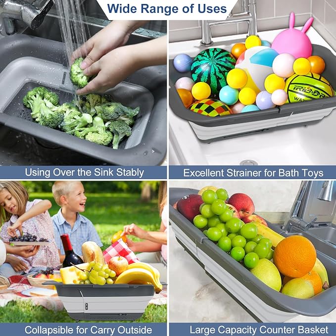 ROTTOGOON Collapsible Colander Strainer, Expandable Over the Sink Colander - Image 4