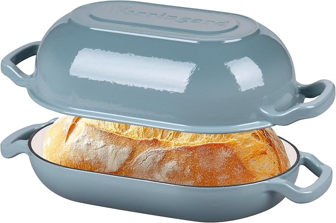 VORRINGARD Enameled Cast Iron Sourdough Bread Oven, Dutch Oven, Loaf Cast Iron by Unknown