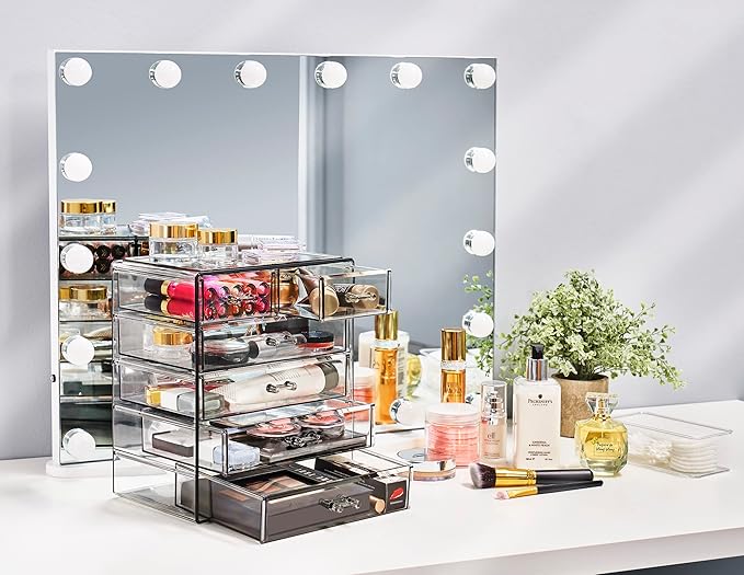 Sorbus Acrylic Makeup Organizer Set, 6-Drawer Vanity & Countertop Cosmetic - Image 2