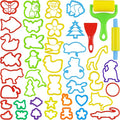 Dough Tools with 40 pcs Plastic Dough Cutters Animal Shapes by LanMa
