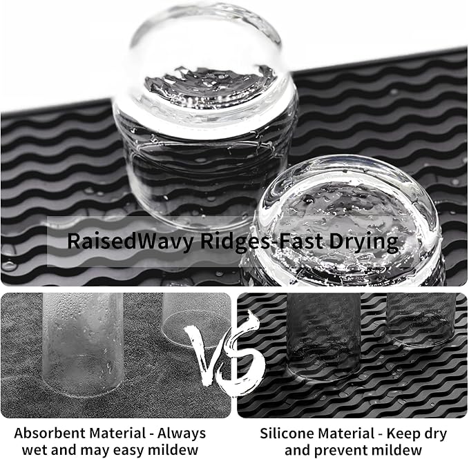 ZLR Silicone Dish Drying Mat 12" x 12" Square - Image 2