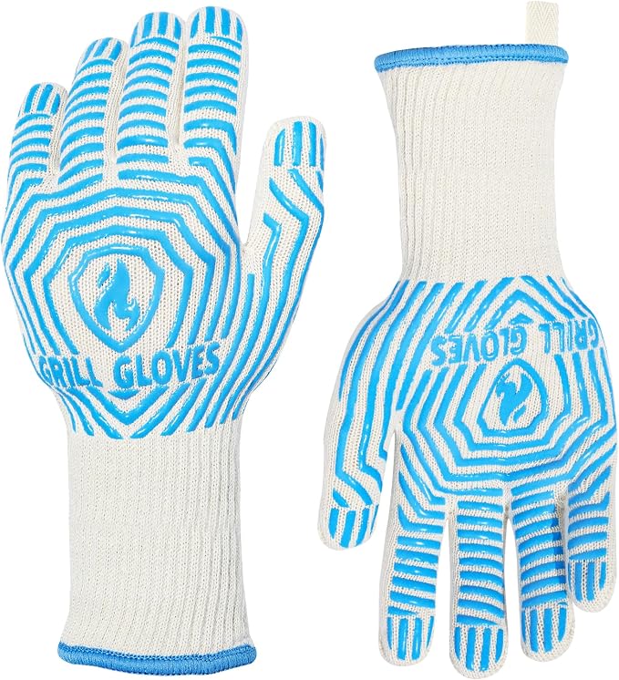 QUWIN BBQ Gloves, Oven Gloves 1472℉ Extreme Heat Resistant, Grilling Gloves by QUWIN