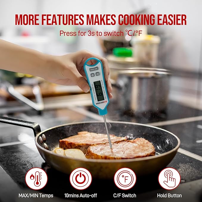 Meat Thermometer Digital, Instant Read Food Thermometer – Waterproof Nonslip - Image 8