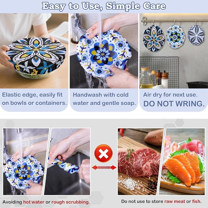 5-Size Reusable Beeswax Bowl Covers - Image 6