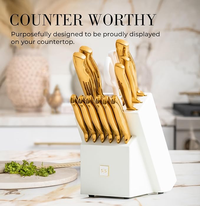 STYLED SETTINGS White and Gold Knife Set - Image 8