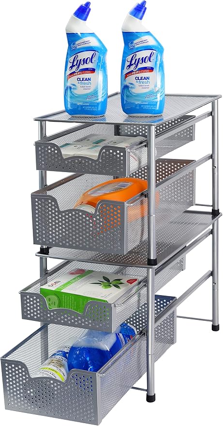 Simple Houseware Stackable 2 Tier Sliding Basket Organizer Drawer - Image 5