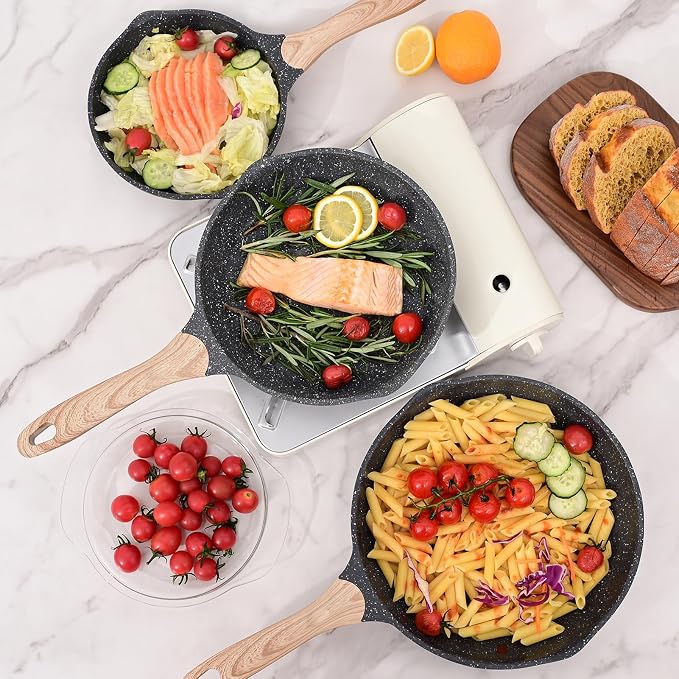 JEETEE Non Stick Frying Pan Set, Frying Pans Nonstick, Omelette Skillet - Image 10
