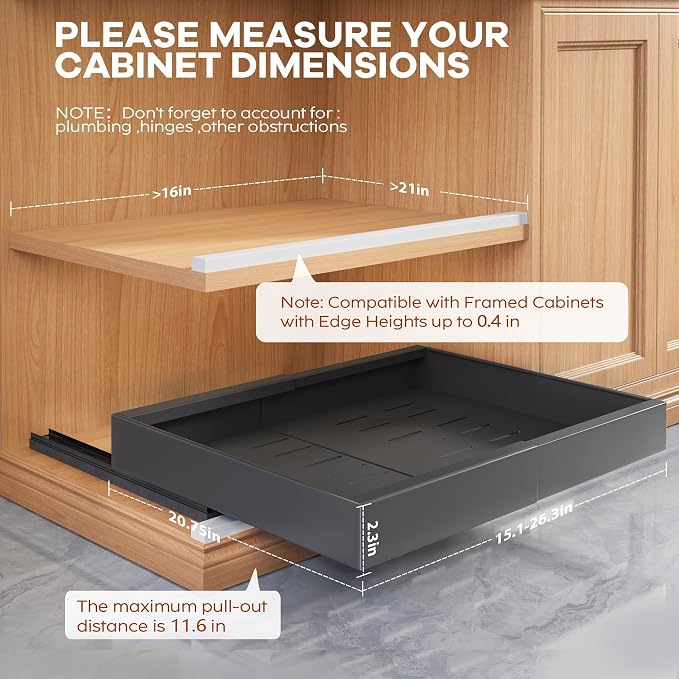 Seinloes 2 Pack Expandable Pull Out Cabinet Organizer 21" Deep - Image 3