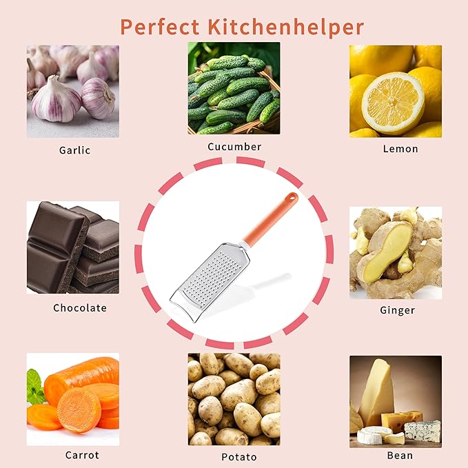 Cheese Grater with Handle, Vituer Stainless Steel Graters - Image 4