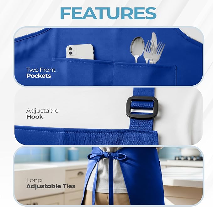 Utopia Kitchen 4 Pack Bib Apron Adjustable - Image 4